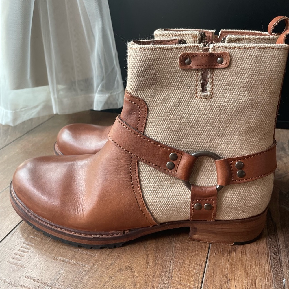 Brown and Tan Ankle Boots